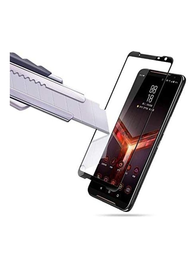 NIBEMINENT Tempered Glass Screen Protector For ASUS ROG Phone II Black/Clear  - Image 2