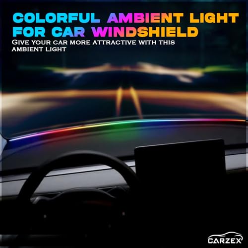 Carzex Car Wind Shield LED Strip K4 Ambient Light, Multi-Color Matrix Interior Atmosphere Light for Car – App Controlled, Magic Running Atmosphere Light (1.5 Meter) - Image 2