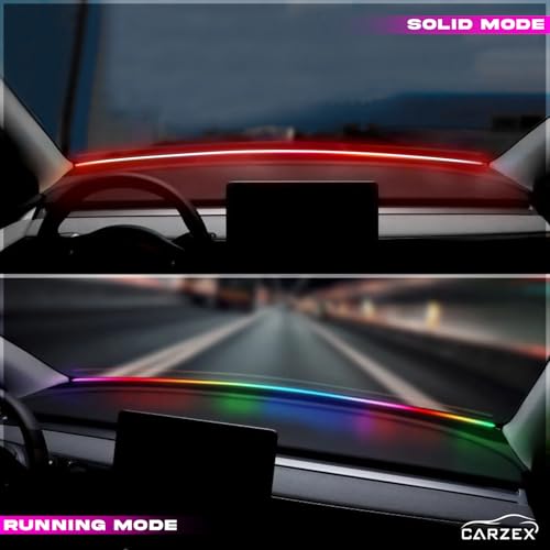 Carzex Car Wind Shield LED Strip K4 Ambient Light, Multi-Color Matrix Interior Atmosphere Light for Car – App Controlled, Magic Running Atmosphere Light (1.5 Meter) - Image 4