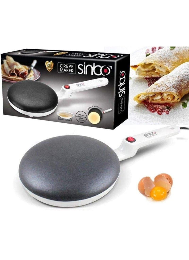 Sinbo - Sinbo Crepe Maker With Handle Non-stick Electric Round Pancake Pan Crepe Machine - Image 1