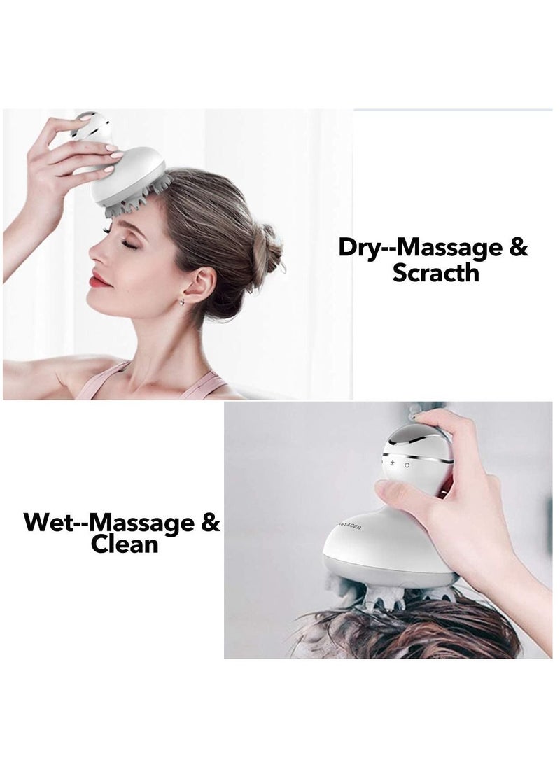 Generic Electric Scalp Head Massager, Handheld Portable Waterproof Head Scratcher Massager with 4 Heads 84 Nodes, Gifts Idea For Stress Release Massager for Muscles Shoulder Calf  - Image 2