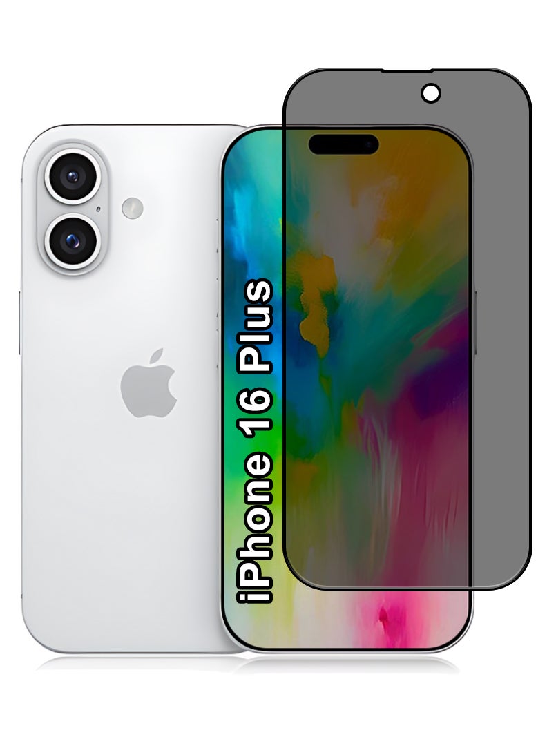 DUSALA Privacy Screen Protector For Apple iPhone 16 Plus 9H Hardness Anit Spy Tempered Glass Film [100% Privacy Protection], Bubble Free Easy Installation, Full Coverage And Anti Scratch - Image 1
