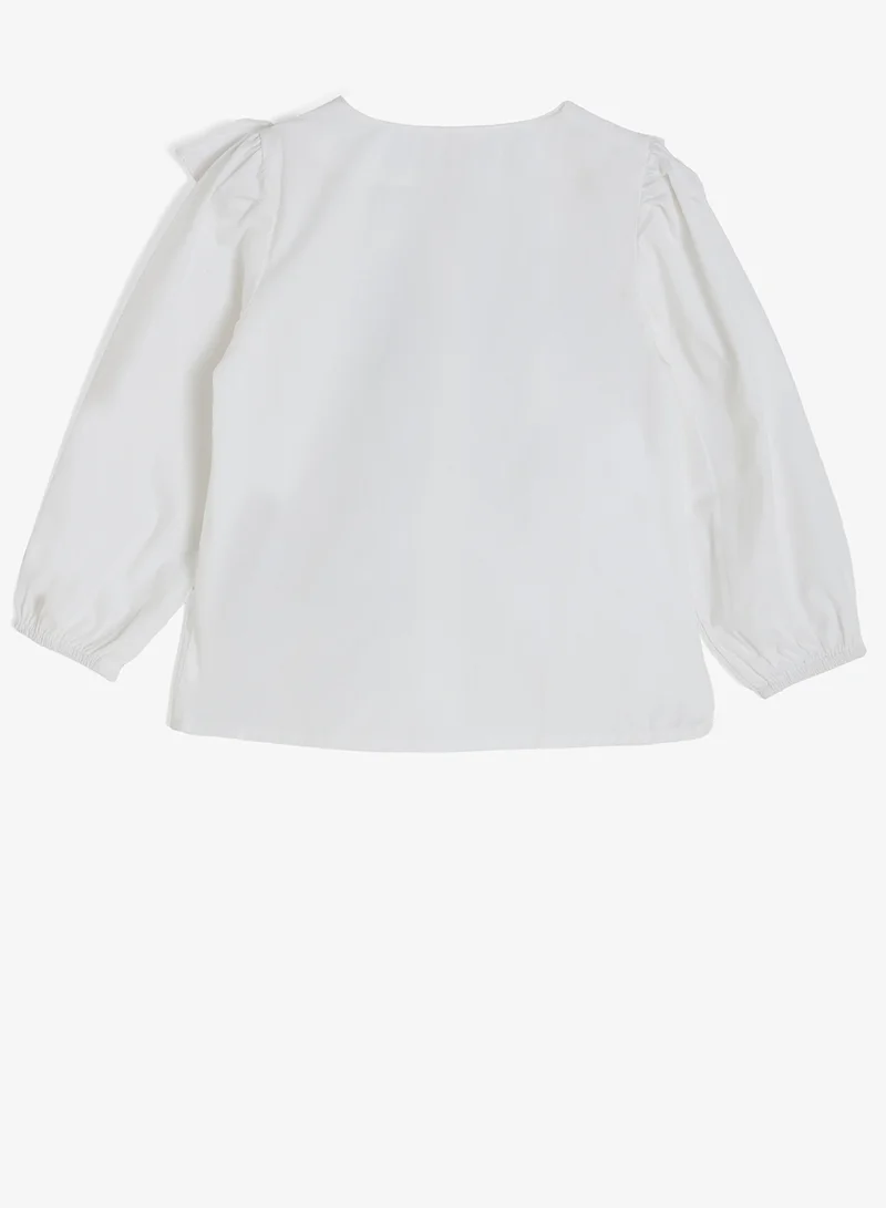 Ripples Girls Peter Pan Collar Bow Detailed Dress