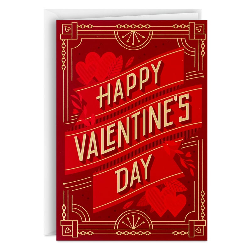 Hallmark Bulk Happy Valentines Day Cards 40 Cards with Envelopes Red Art Deco
