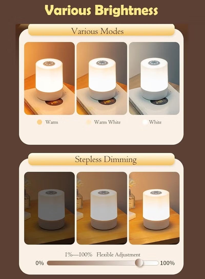 Fullight Rechargeable LED Table Lamp with Remote Control 3 Color Dimmable Bedside Night Light Cordless for Bedroom & Nursery - Image 5