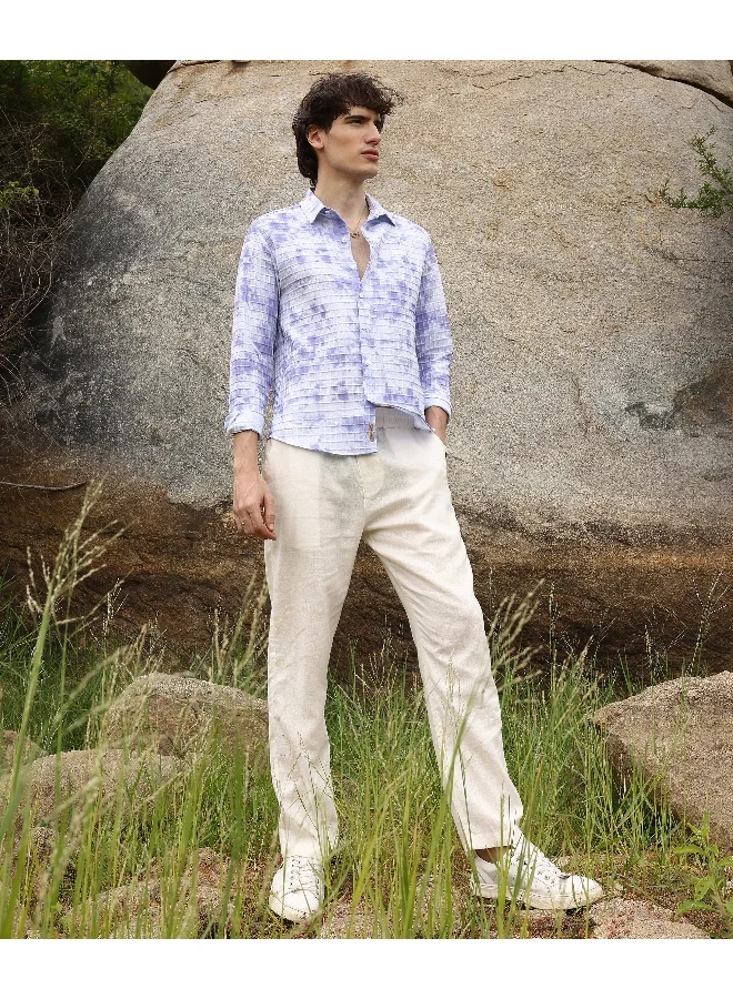 CAHOOT  Men's Lavender Tie-Dye Shirt For Casual Wear | Spread Collar | Long Sleeve | Button Closure | Shirt Crafted With Comfort Fit For Everyday Wear for Men | Best Price UAE