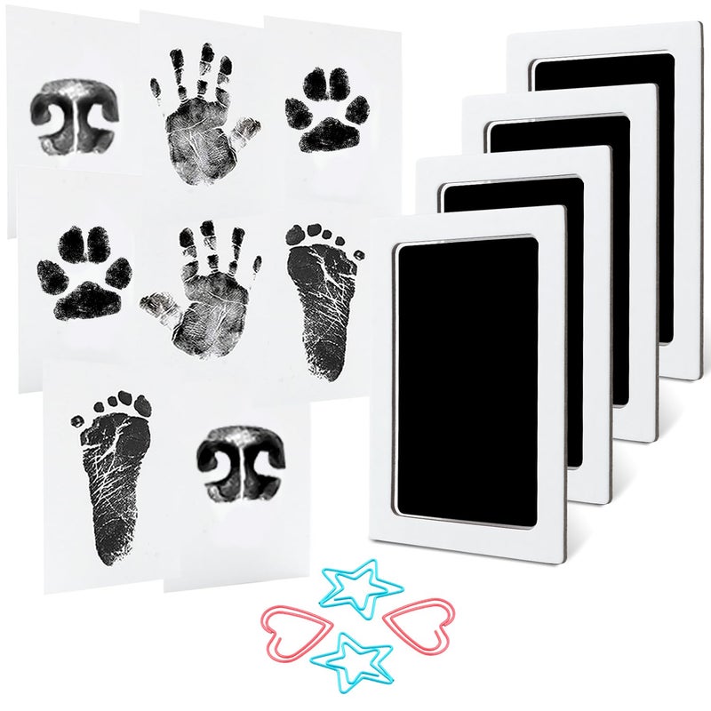 MENGNI 4-Pack Baby Inkless Hand and Footprint Kit Paw Nose Print Kit for Dogs Cats Pets Clean Touch Ink Pad for Baby Pets Newborn Keepsake Mess-Free Ink Pad - Image 1