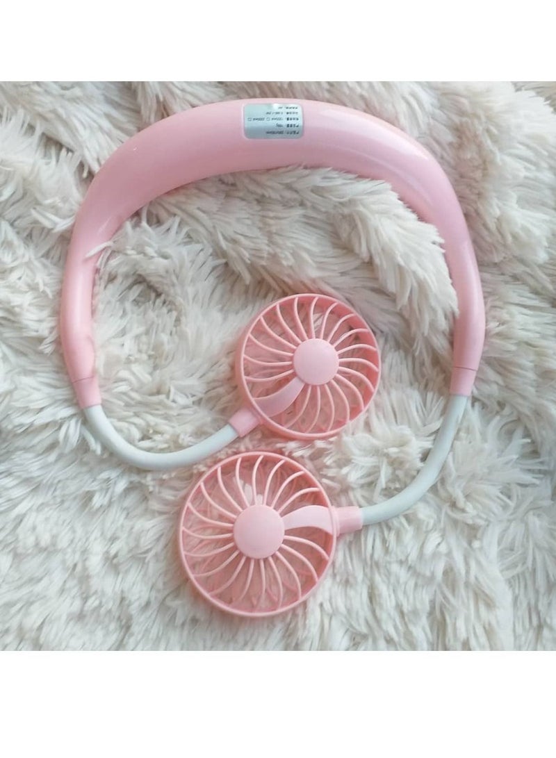 Generic Hands Free Neck Band Hanging USB Rechargeable Dual Fan Mini Air Cooler For Summer - Image 2