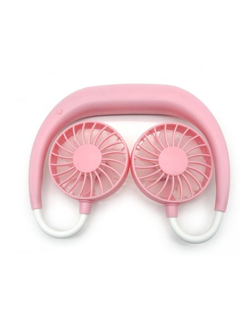 Generic Hands Free Neck Band Hanging USB Rechargeable Dual Fan Mini Air Cooler For Summer - Image 3