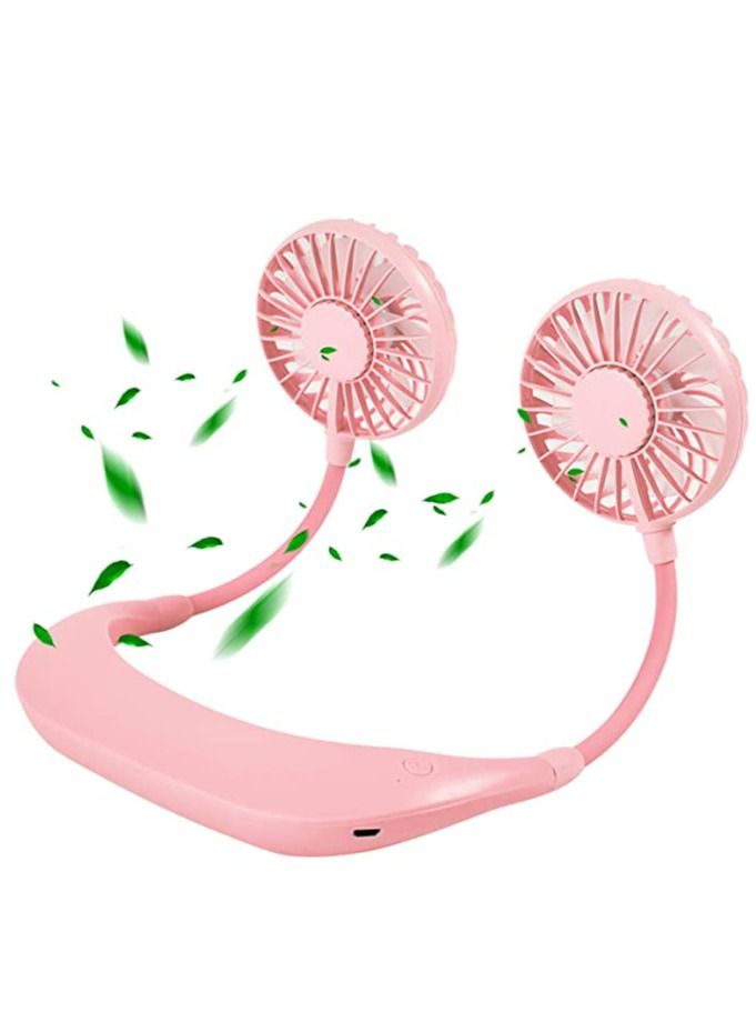 Generic Hands Free Neck Band Hanging USB Rechargeable Dual Fan Mini Air Cooler For Summer - Image 1