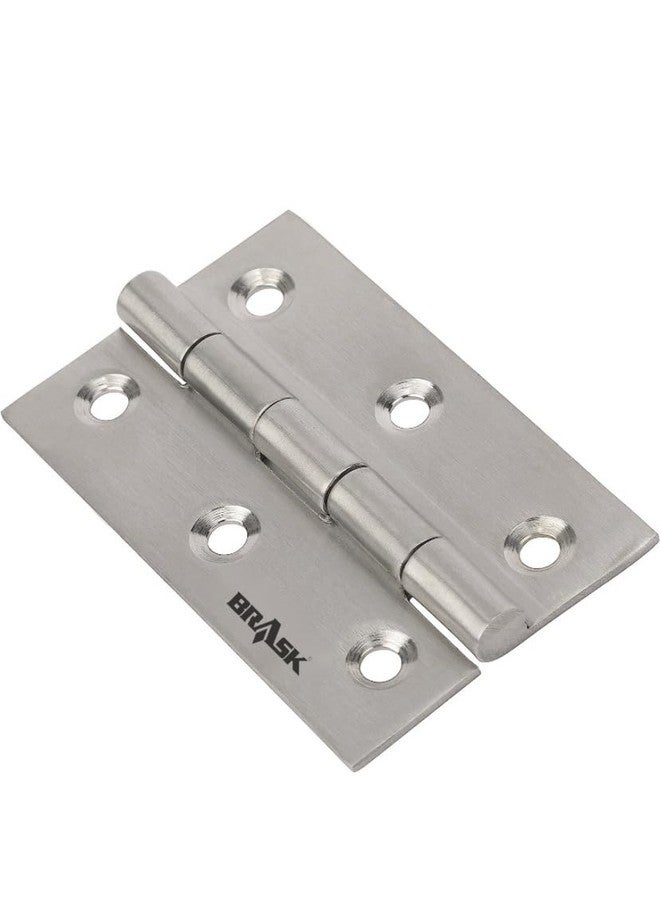 BRASK Premium Stainless Steel Slow Movement Concealed Welded Hinges 3 x 12, 2.5mm Thickness, Screws Included (3 X 12 | 6 PCS, SS Matt) - Image 1
