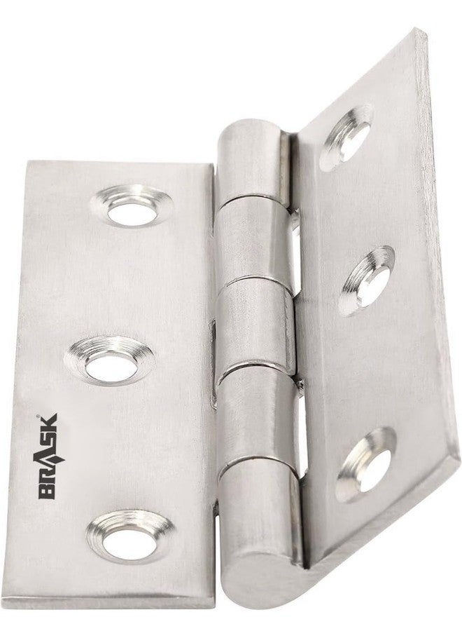 BRASK Premium Stainless Steel Slow Movement Concealed Welded Hinges 3 x 12, 2.5mm Thickness, Screws Included (3 X 12 | 6 PCS, SS Matt) - Image 3