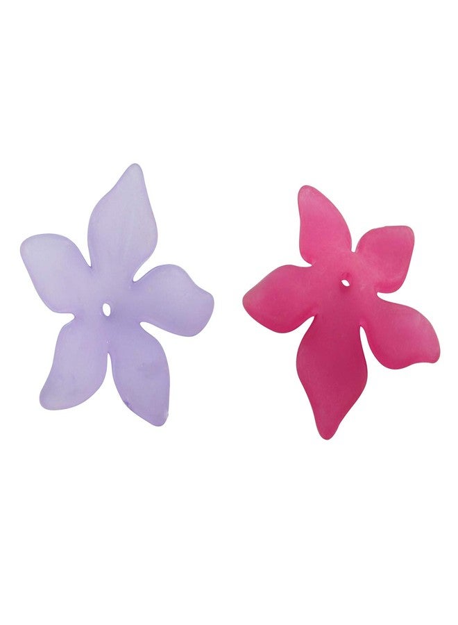 Tegg Matte Lily Flower Bead 100PCS Mixed Color Frost Acrylic Lily Flower Beads with Center Hole for Jewelry Making DIY Craft - Image 5