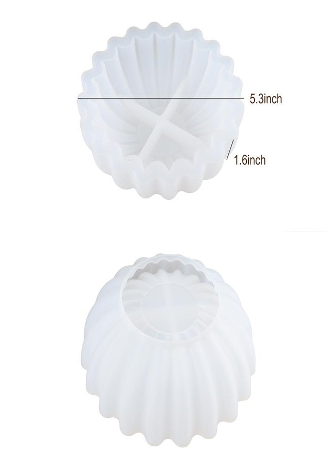 F FYJS 2 Pcs Flower Bowl Resin Mold, Flower Tray Silicone Molds for Resin, Candle Vessel Silicone Mold, Epoxy Molds for DIY Jewelry Trinket Container Candle Holder Home Decoration - Image 2