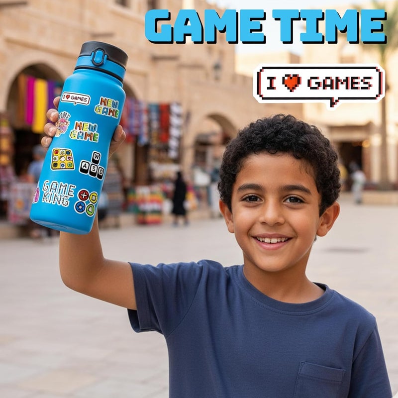 QTL ملصقات ألعاب كلاسيكية للأطفال والبالغين، ملصقات ألعاب فيديو لزجاجات الماء واللابتوب، مستلزمات حفلات اللاعبين، مجموعات فينيل مقاومة للماء، 50 قطعة - Image 3