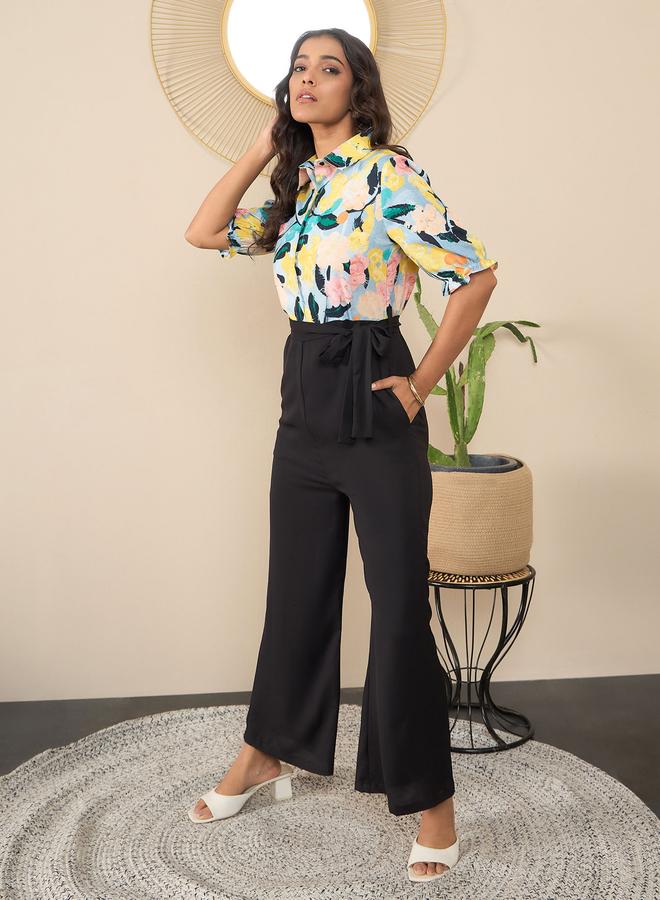 ستايل ستون جمبسوت بطبعة زهور وتفاصيل أزرار - Image 4