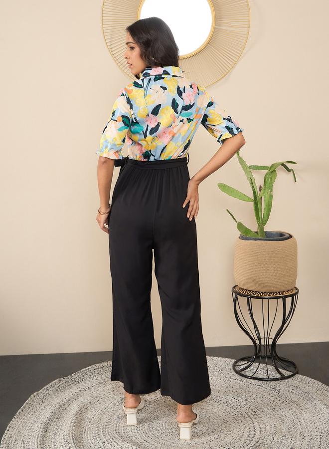 ستايل ستون جمبسوت بطبعة زهور وتفاصيل أزرار - Image 3