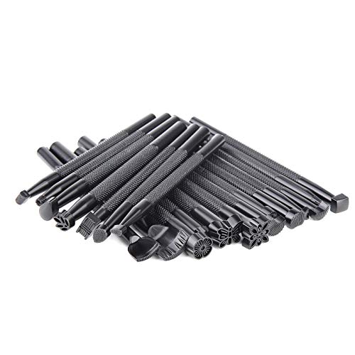 QMNNMA 20 PCS Leather Stamping Tools, Different Shape Saddle Making Stamp Punch Set, Carving Leather Craft Stamp Tools for Craft DIY Working - Image 1