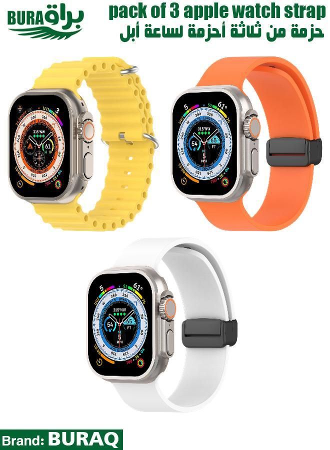 BURAQ Apple Watch Band Strap For Apple Watch Ultra 2/Ultra 49mm, Series 10 46mm, 9/8/7 45mm, SE2/SE/6/5/4 44mm, 3/2/1 42mm