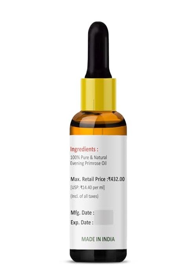 PRZ Evening Primrose Cold Pressed Carrier Oil (30ML) - Pure Natural & Therapeutic Grade Oil For Aromatherapy Body Massage, Skin Care & Hair Care - Image 4