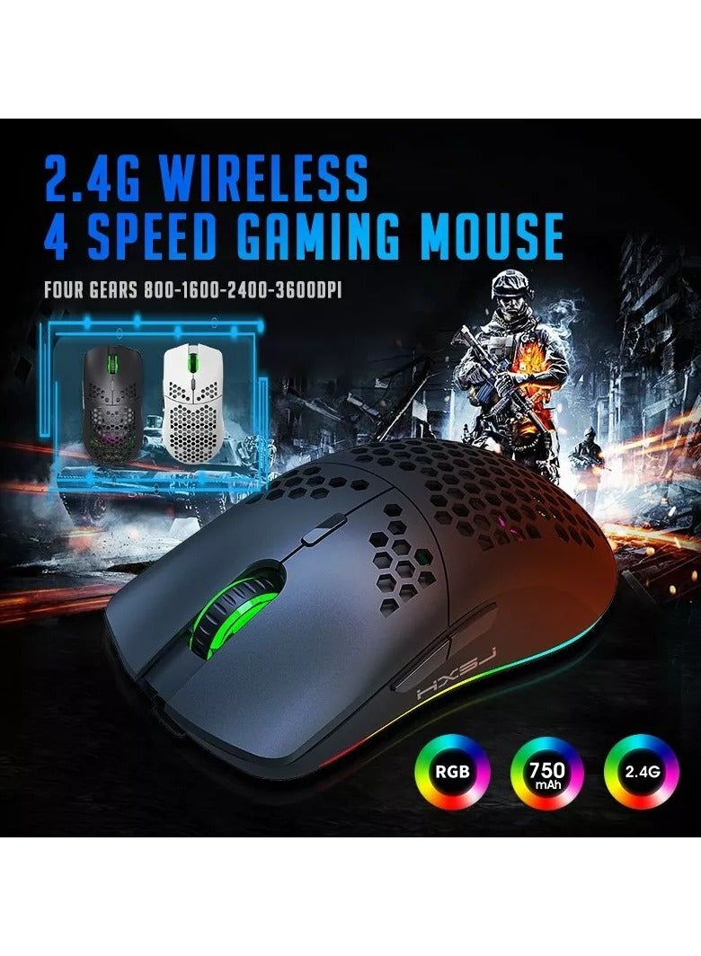 Wireless Gaming Mouse 2.4GHz Wireless Mouse RGB LED Light Mouse Cellular Laptop Mouse - Image 4
