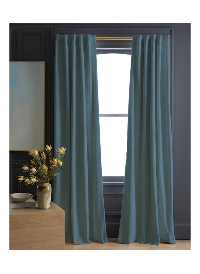 Naguib Selim Soild Curtains House Velvet Selva Curtain 1 Piece-Light Blue-140x280 cm  - Image 1
