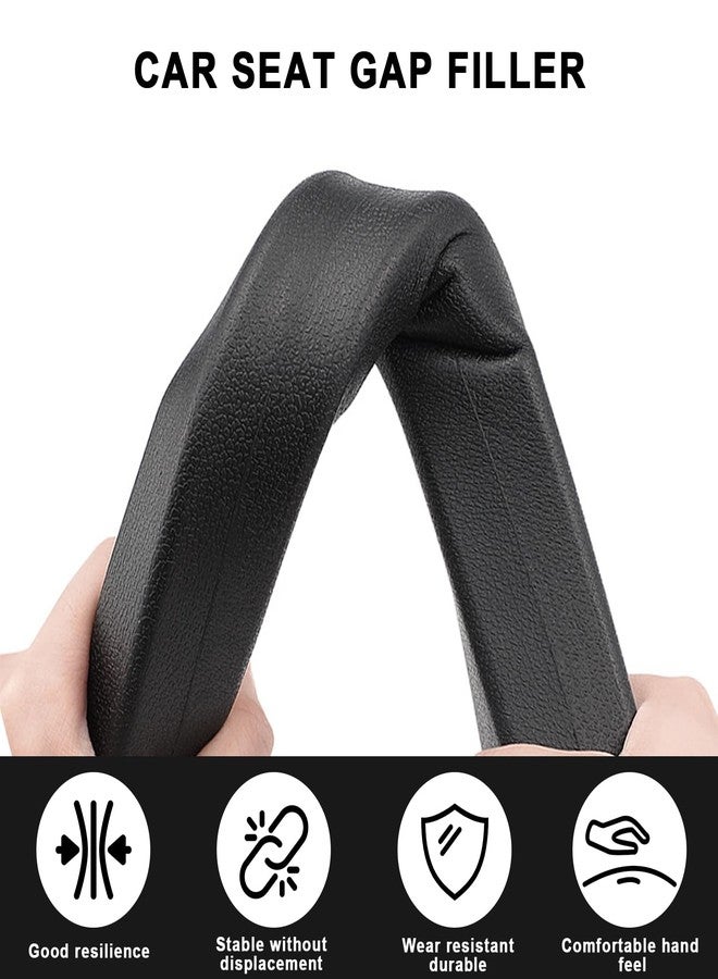 Bcautay 2 Pack Car Seat Gap Filler Car Seat Gap Interior Universal Fit PU Leather Car Seat Gap Plug for Filling Gaps Between Seats and Consoles Stop Things from Dropping (Black) - Image 3