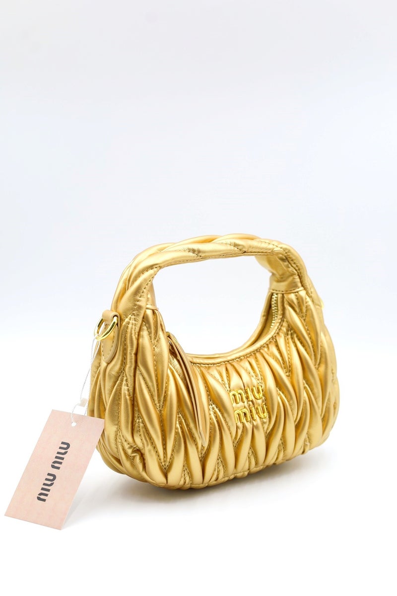 Miu Miu MIU Wander nappa leather hobo Shoulder Bag With Crossbody Strap Zip Closure  - Image 2