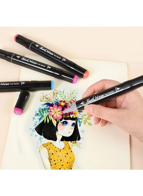 262 Colors Art Marker Pen Set, Dual Tip Marker Pen with Carrying Bag, Art Supplies for Students, Adults, Artists Drawing, Coloring, Sketching Design