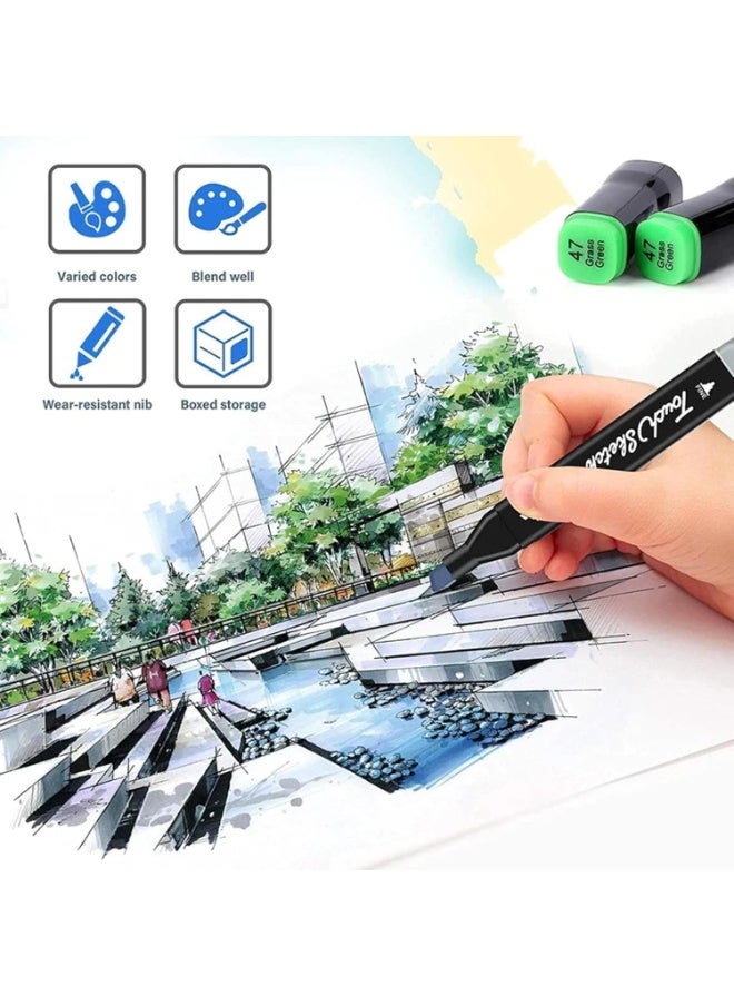 Touch - 262 Colors Art Marker Pen Set, Dual Tip Marker Pen with Carrying Bag, Art Supplies for Students, Adults, Artists Drawing, Coloring, Sketching Design - Image 1