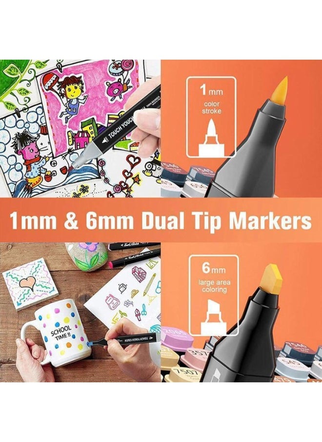 Touch - 262 Colors Art Marker Pen Set, Dual Tip Marker Pen with Carrying Bag, Art Supplies for Students, Adults, Artists Drawing, Coloring, Sketching Design - Image 1