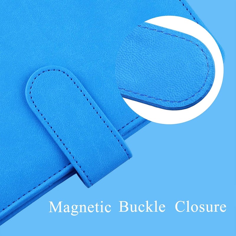 Antner A6 6-Ring Refillable Binder for A6 Refill Sheets, Synthetic Leather Personal Planner, Money Organizer, Budget Binder with Magnetic Buckle Closure, Blue Standard fit - Image 4