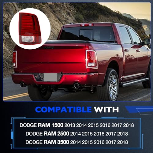Misakomo LED Tail Lights for Dodge Ram 1500 2013-2018 and Ram 2500/3500 2014-2018 - Rear Taillight Assembly Replaces for 68093080AB, 68093080AC, and CH2801202 - Tail Lamp for Passenger Right Side RH - Image 3