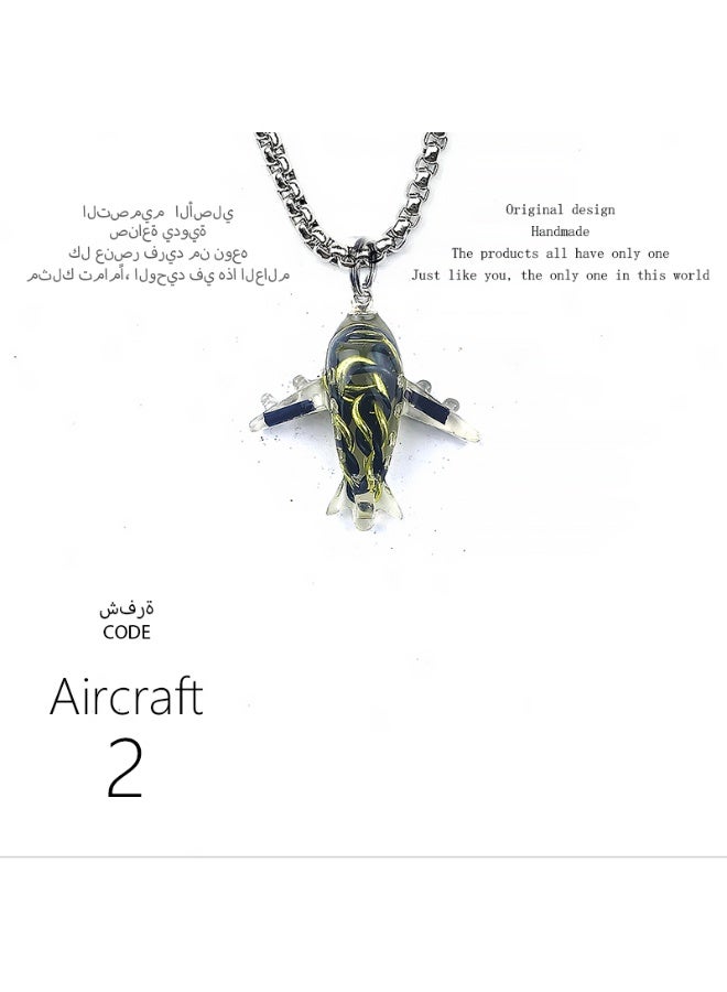 Original design handmade Airplane pendant, uniquely personalized, gift, keychain, rearview mirror accessory, fashionable, one-of-a-kind, creative, versatile - Image 1