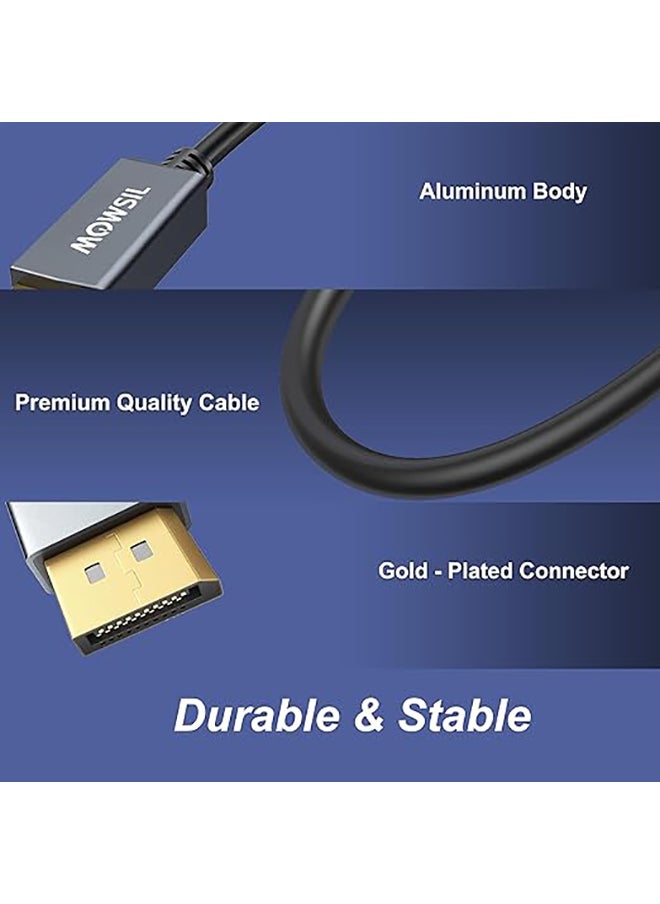 MOWSIL - 4K Mini DisplayPort to DisplayPort Cable 2Mtr, Bi-Directional Mini DP to DP Cable, 4K@60Hz Gold-Plated Mini DP Compatible with MacBook Air/Pro, Surface Pro/Dock. - Image 1