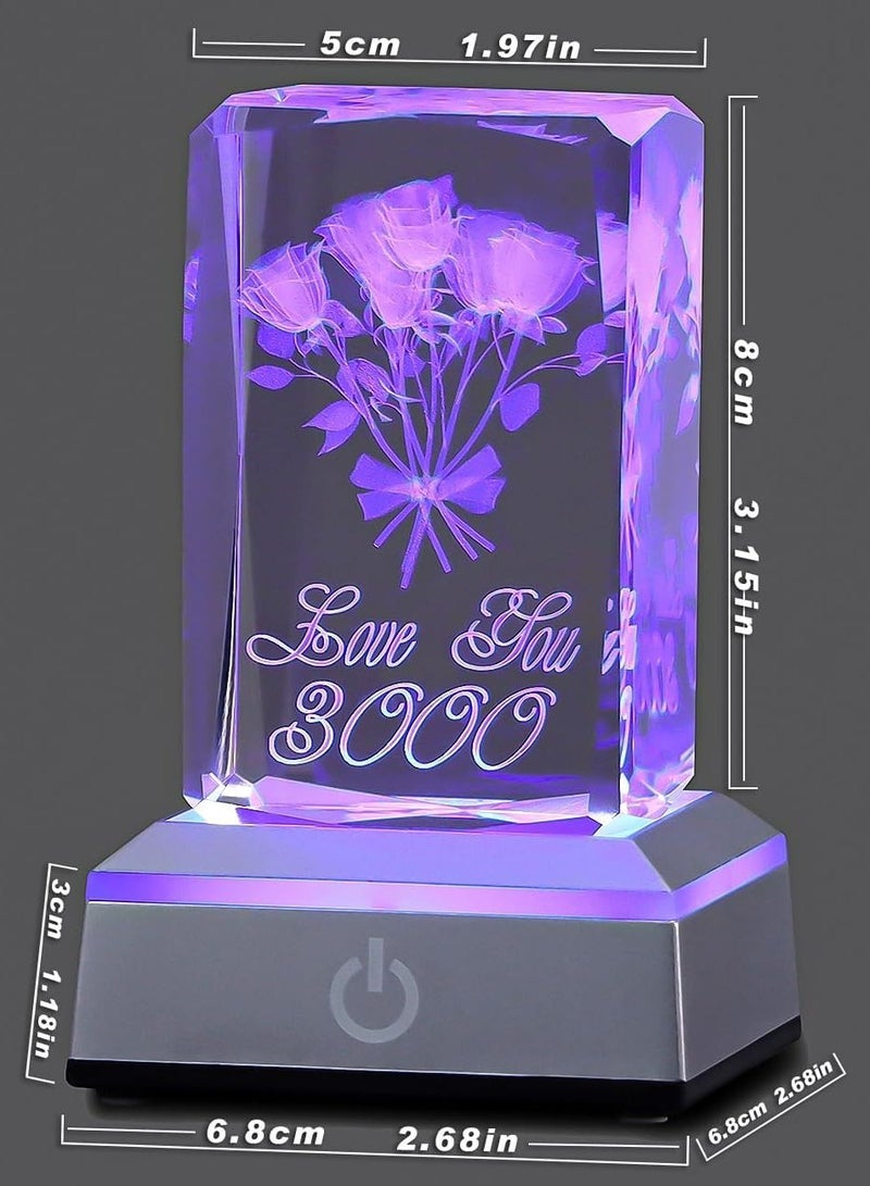 RARELY زهرة اصطناعية ملونة هدية LED ضوء إلى الأبد هدايا عيد ميلاد للنساء من الجدة والزوجة والأخت - Image 1