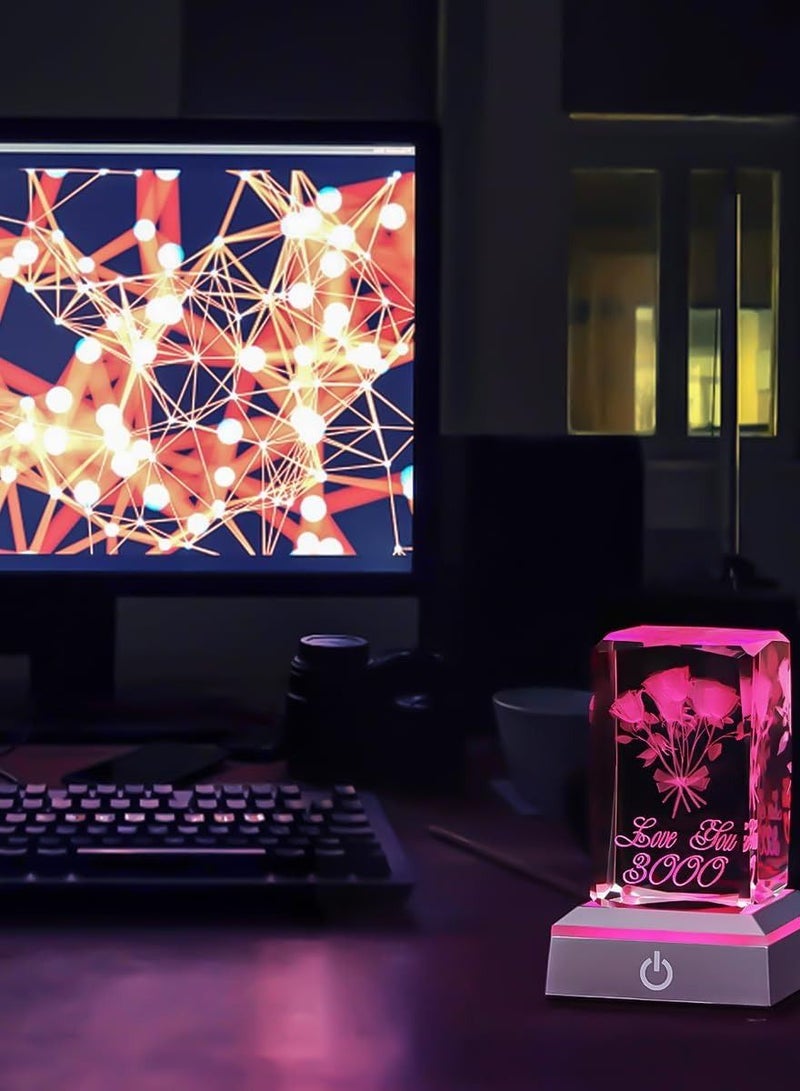 RARELY زهرة اصطناعية ملونة هدية LED ضوء إلى الأبد هدايا عيد ميلاد للنساء من الجدة والزوجة والأخت - Image 3