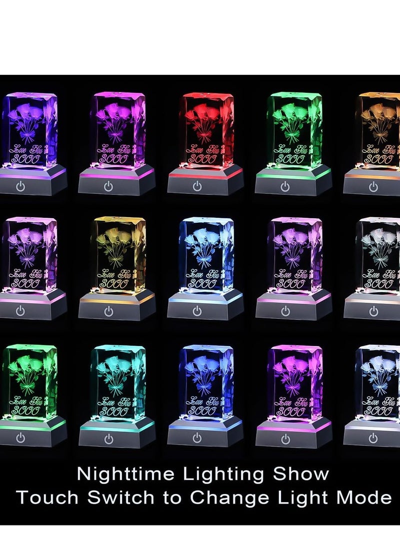 RARELY زهرة اصطناعية ملونة هدية LED ضوء إلى الأبد هدايا عيد ميلاد للنساء من الجدة والزوجة والأخت - Image 2