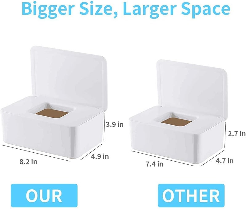 Moorfowl Cloth Wipes Dispenser 82L x 49W x 39H inches Cloth Baby Diaper Wipes Container for Homemade Reuseable Baby Essential White - Image 2