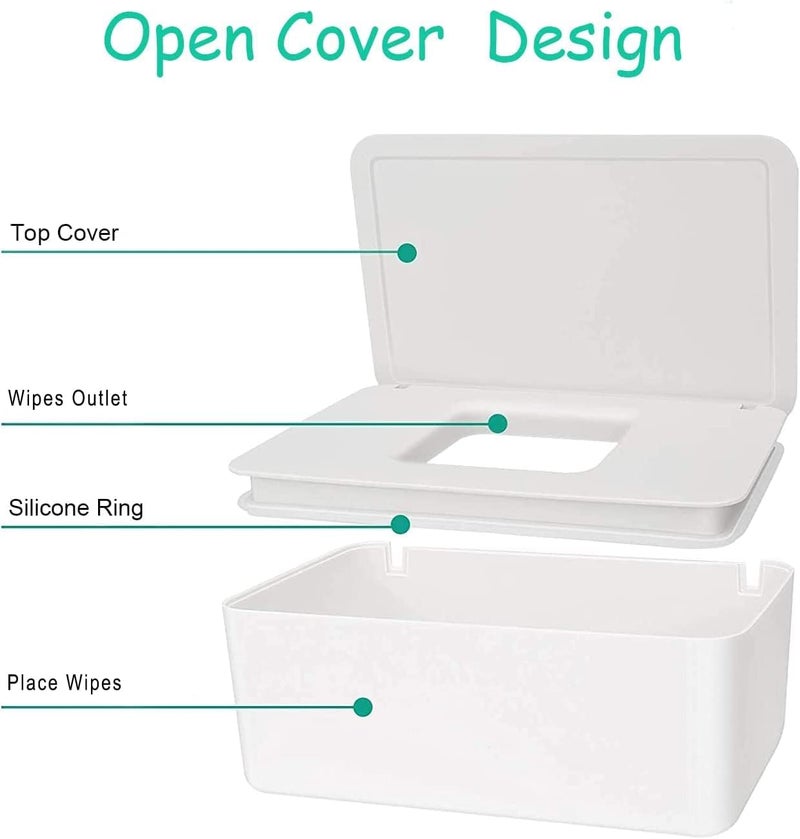 Moorfowl Cloth Wipes Dispenser 82L x 49W x 39H inches Cloth Baby Diaper Wipes Container for Homemade Reuseable Baby Essential White - Image 4