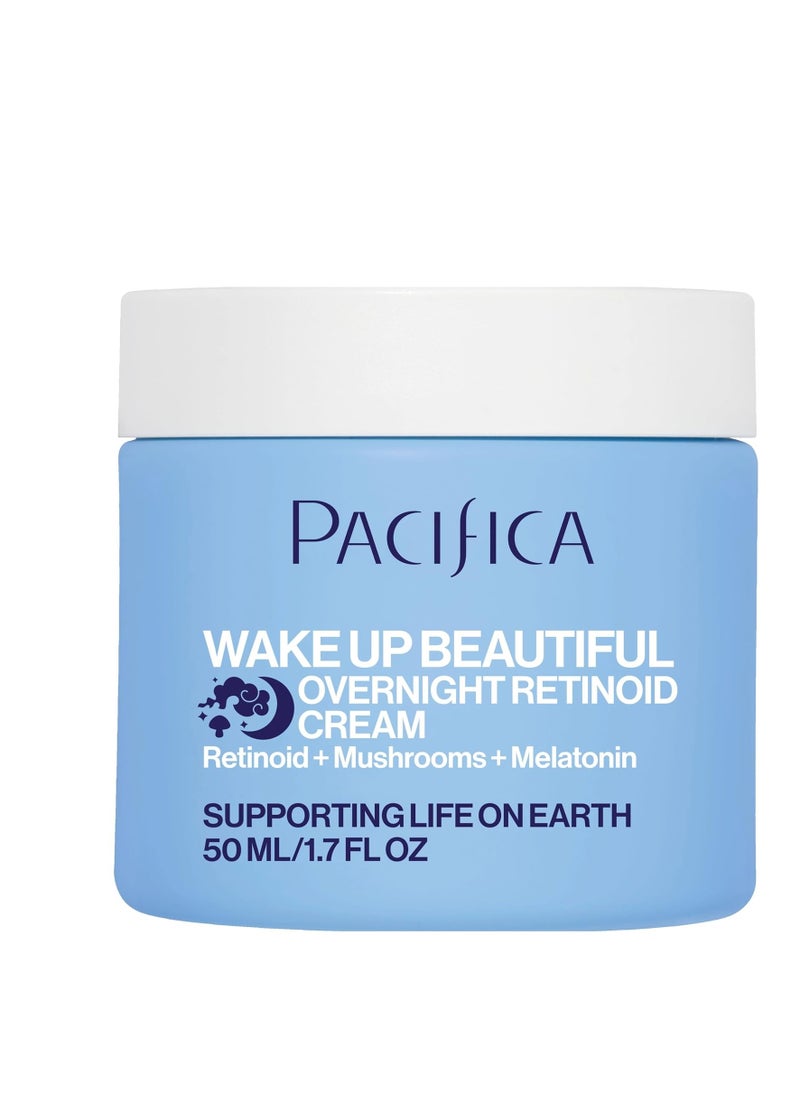 Pacifica Pacifica Wake Up Beautiful Retinoid Night Cream – Overnight Anti-Aging Moisturizer with Hyaluronic Acid & Melatonin, Reduces Wrinkles & Fine Lines, Hydrating and Gentle for Dry or Mature Skin, Vegan 