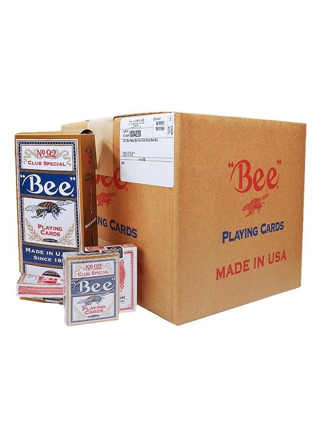 Bee Playing Cards For Entertainment Compeions Bulk Pack Wide Version Card Game, 144 Decks (72 Red, 72 Blue) - Image 1