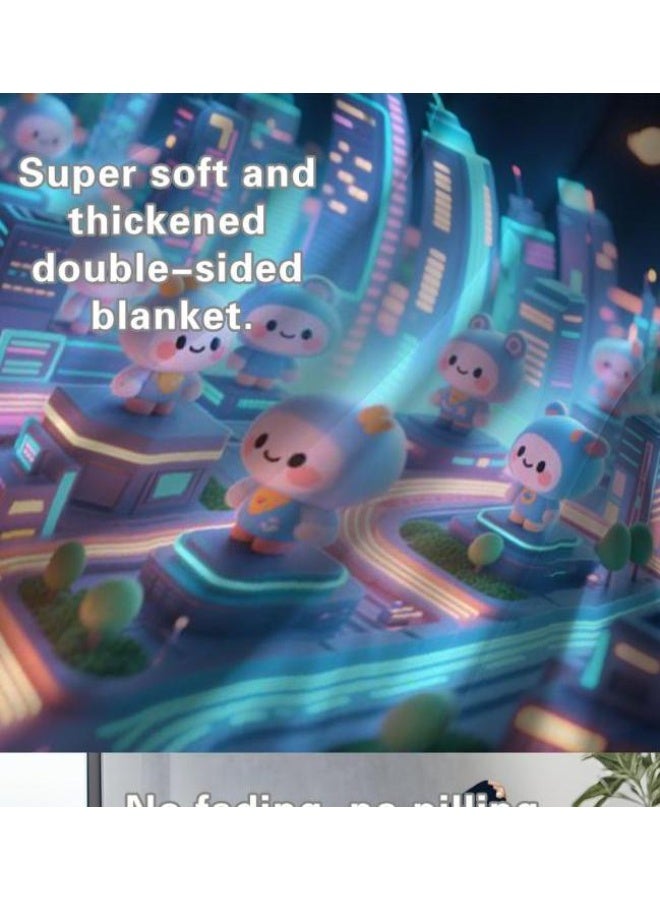 عام بطانية رقيقة من الفانيلا (حرارة ومريحة، ومناسبة للنوم واستخدام اللعبة والغبار والرمل) 150 سم * 200 سم - 708 - Image 5