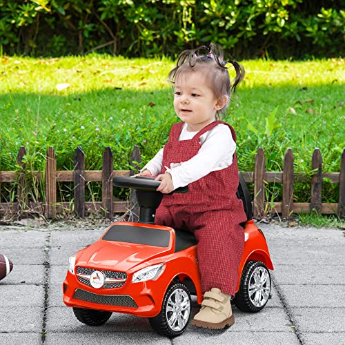 Aosom Kids Ride On Push Car FoottoFloor Walking Sliding Toy Car for Toddler with Working Horn Music Headlights and Storage Red - Image 5