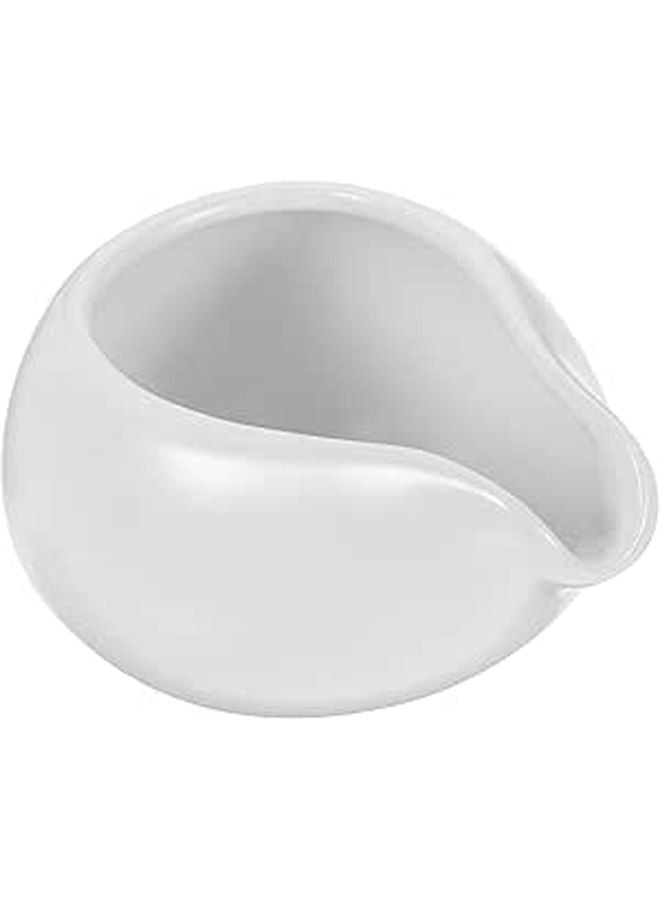 White Porcelain Milk Creamer Jug with Round Spout for Coffee and Kitchen Serving - Image 1