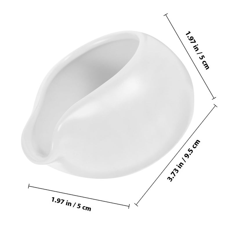 White Porcelain Milk Creamer Jug with Round Spout for Coffee and Kitchen Serving - Image 3