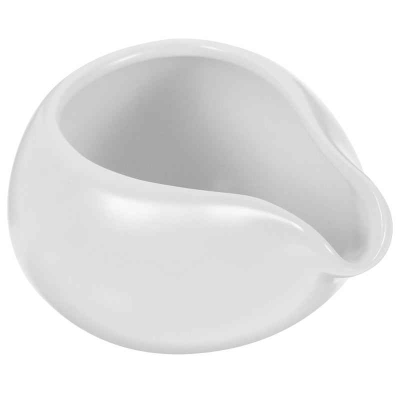 White Porcelain Milk Creamer Jug with Round Spout for Coffee and Kitchen Serving - Image 2