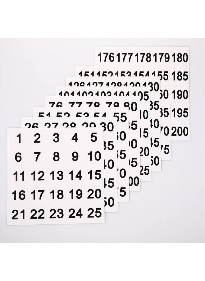 Nezyo - 1 To 200 Vinyl Consecutive Number Stickers 2Inch Square Self Adhesive Labels Waterproof White Numbered Decals Inventory Number Labels For Storage Organizing Boxes Bins Toolbox Lockers Indoor Outdoor - Image 1