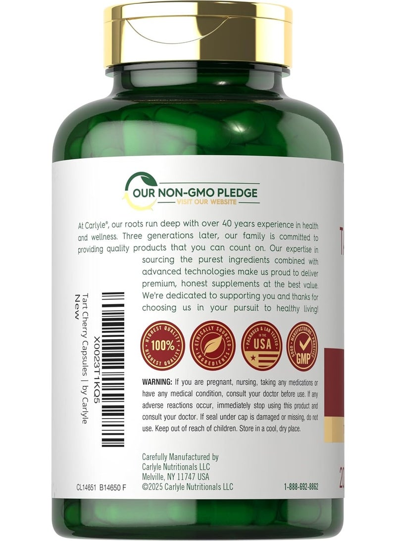 Carlyle Tart Cherry Extract 3600mg 200 Quick Release Capsules - Image 3