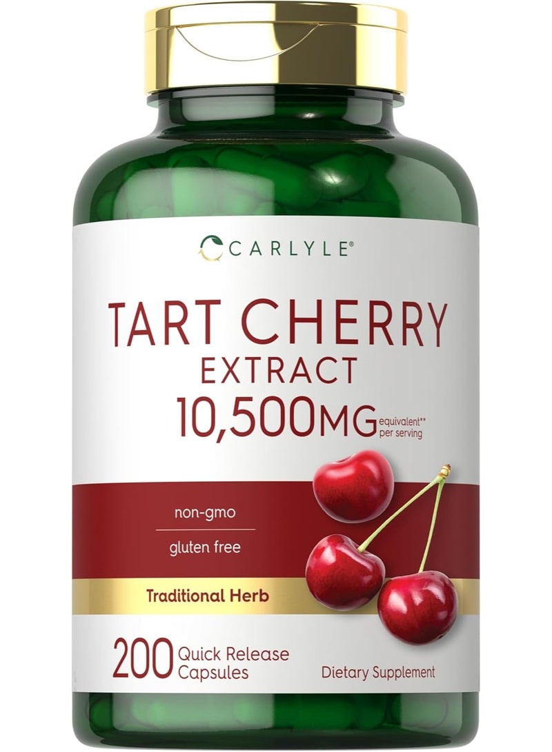 Carlyle Tart Cherry Extract 3600mg 200 Quick Release Capsules - Image 1